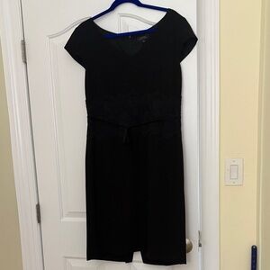 Tahari Classic Black Midi Dress